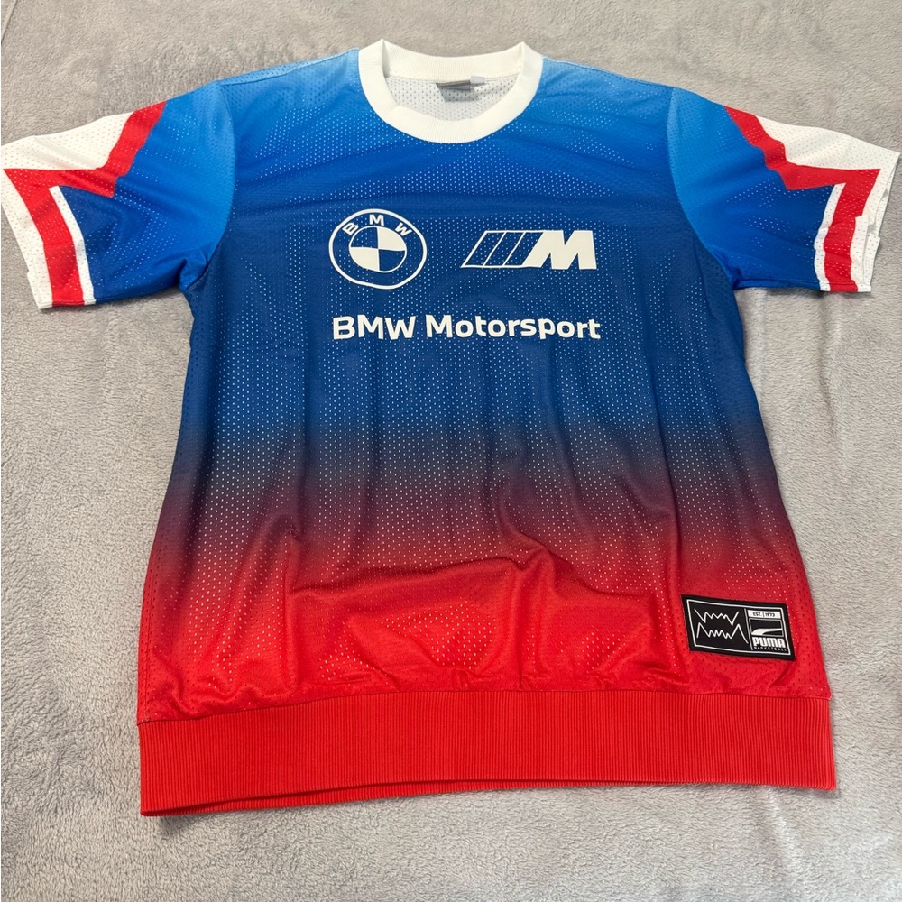 PUMA Men’s BMW Motorsport Crew Neck Mesh Shooting Shirt Size L